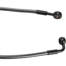E-Z Align Braided Single Disc Front Brake Line — 48 in, without ABS, 10 mm 90° lower banjo