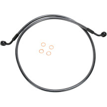 E-Z Align Braided Single Disc Front Brake Line — 112 cm (44\"), without ABS, Black