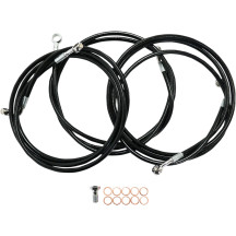 Kit de latiguillos de freno trenzados negros — 15"–17", con ABS