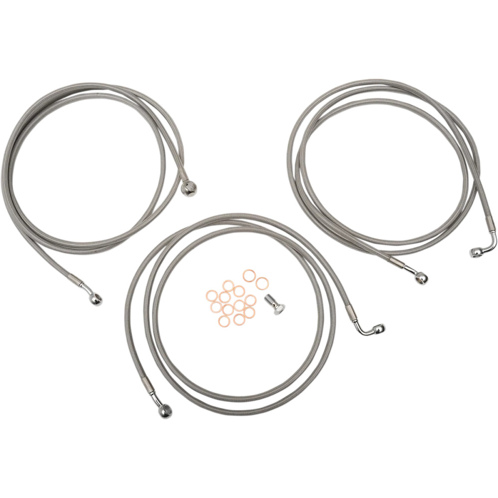 Kit de latiguillos de freno de acero inoxidable — 46 cm–51 cm (18"–20"), con ABS