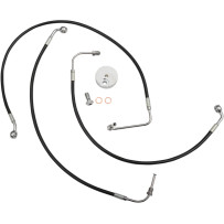 Kit de líneas de freno trenzadas negras — 12" - 14", delantero, sin ABS