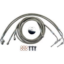 Stainless Steel Brake Line Kit — 46–51 cm (18"–20"), with ABS, Silver