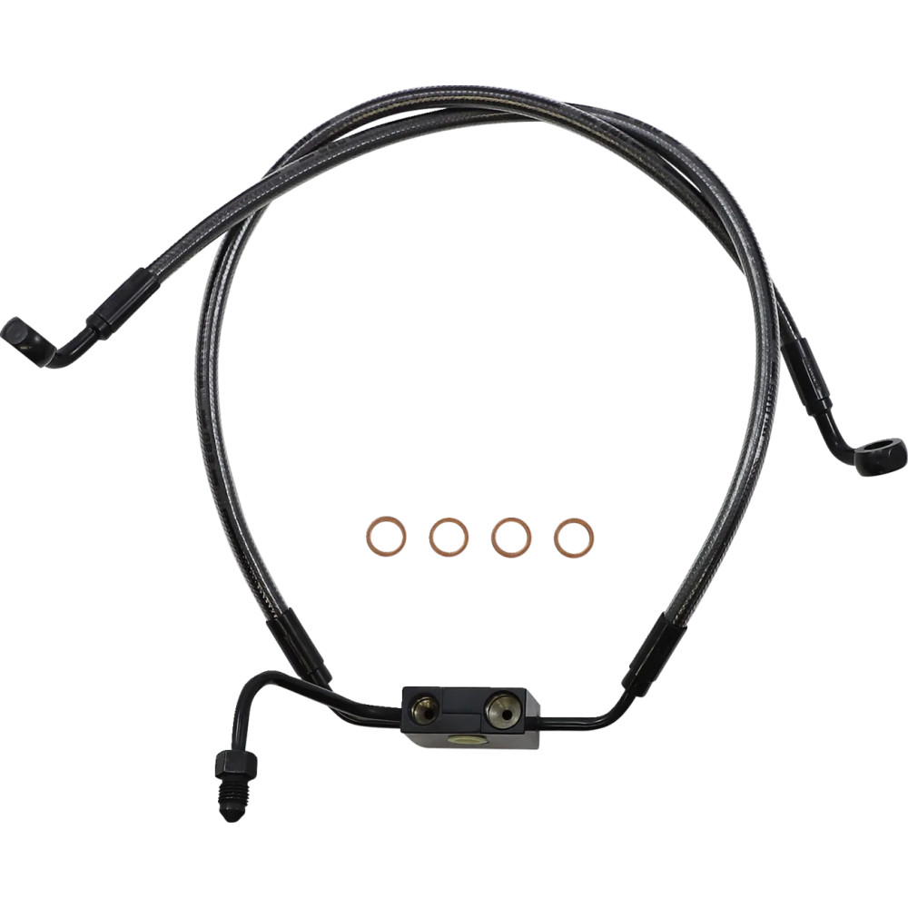 Designer Series Kit de línea de freno delantero inferior — Doble disco, con ABS, Negro