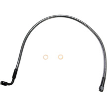 Juego de líneas de freno delanteras Designer Series de longitud alterna específico para ABS — 22", ABS, banjo 10 mm 90°, Negro