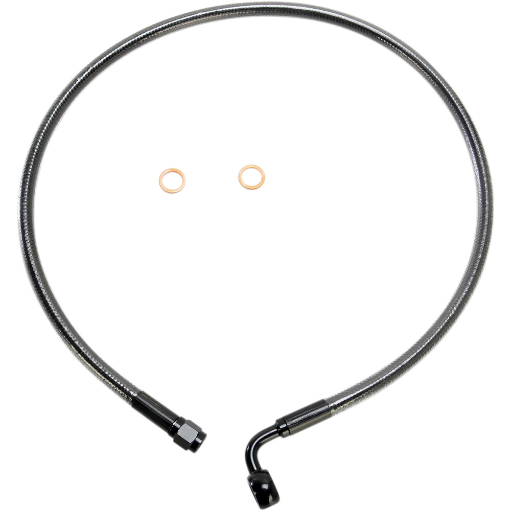 Kit de línea de freno delantero Designer Series de longitud alternativa específico para ABS — 28" de longitud, banjo 10 mm 90°, 