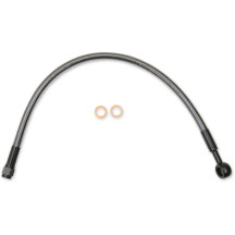 Kit de línea de freno delantero Serie Designer de longitud alternativa, específico para ABS — 20", banjo 10 mm 180°, Negro/Negro