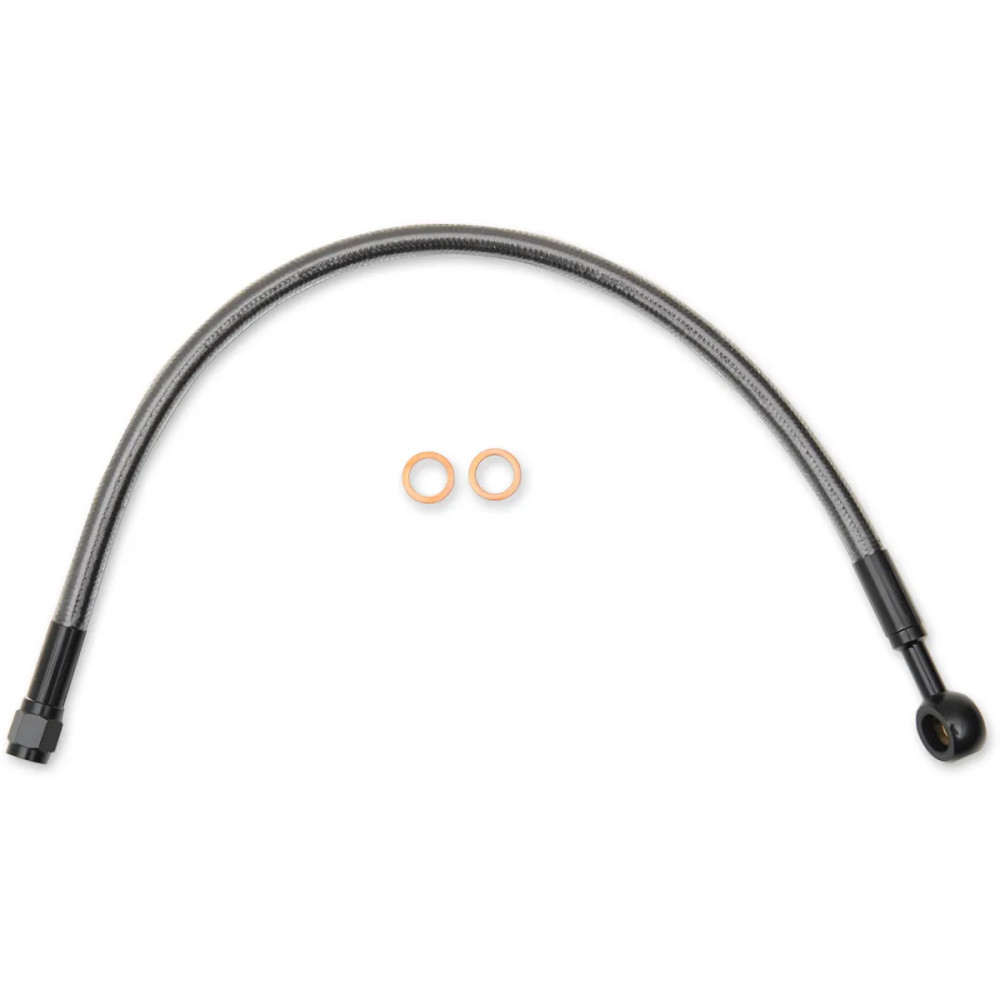 Kit de línea de freno delantero de longitud alternativa Designer Series específico para ABS — 28", ABS, banjo 10 mm 180°, Negro