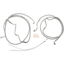 Kit Designer Series de latiguillos delanteros inferiores — delantero inferior, doble disco, con ABS, plata pulida