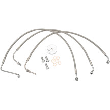 Juego de líneas de freno de acero inoxidable — 38 cm–43 cm (15"–17"), Ape Hanger, con o sin ABS