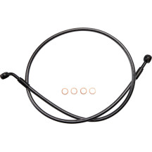 E-Z Align línea de freno delantero trenzada para disco único — 40" de largo, sin ABS, banjo inferior 3/8", banjo superior 10 mm
