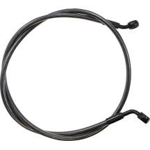 E-Z Align Línea de freno delantero trenzada para disco único — 112 cm (44"), sin ABS, banjo 3/8" 60°, banjo 10 mm 35°, negro