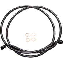 E-Z Align línea de freno delantera trenzada para disco simple — 137 cm (54"), sin ABS, banjo inferior 3/8" 60°, banjo superior 1