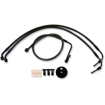 Kit de líneas de freno trenzadas Midnight — 12"–14" (30,5–35,5 cm), Negro, para ABS/no ABS