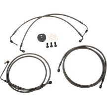 Kit de líneas de freno trenzadas Midnight — 12" - 14", con ABS, negro