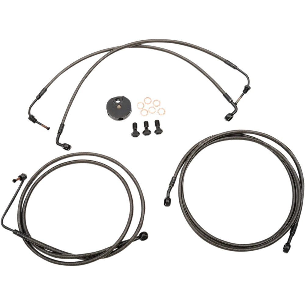 Kit de líneas de freno trenzadas Midnight — 12" - 14", con ABS, negro