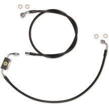 Kit de latiguillos de freno delantero Extreme Response para ABS — 52,5 cm (20-3/4 in), 86,5 cm (34 in), negro, cromo
