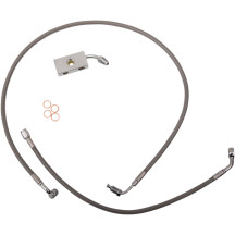 Kit de latiguillos de freno de acero inoxidable — 15–17" (38–43 cm), Ape Hanger, con ABS, plateado
