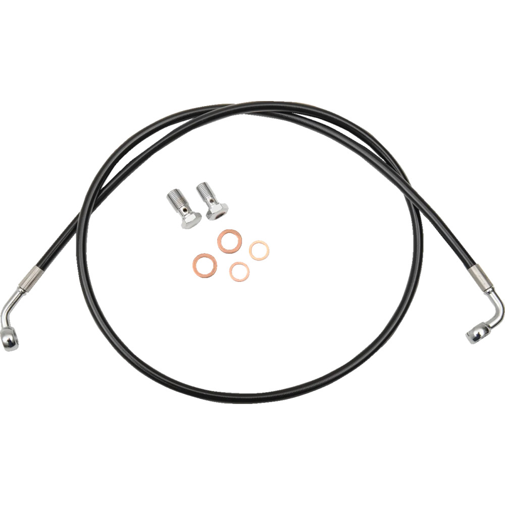 Kit de latiguillos de freno trenzados negros — 38 cm–43 cm (15"–17"), delantero, negro