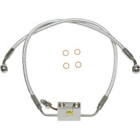Designer Series Kit de línea de freno inferior delantero — Cromo, doble disco, con ABS