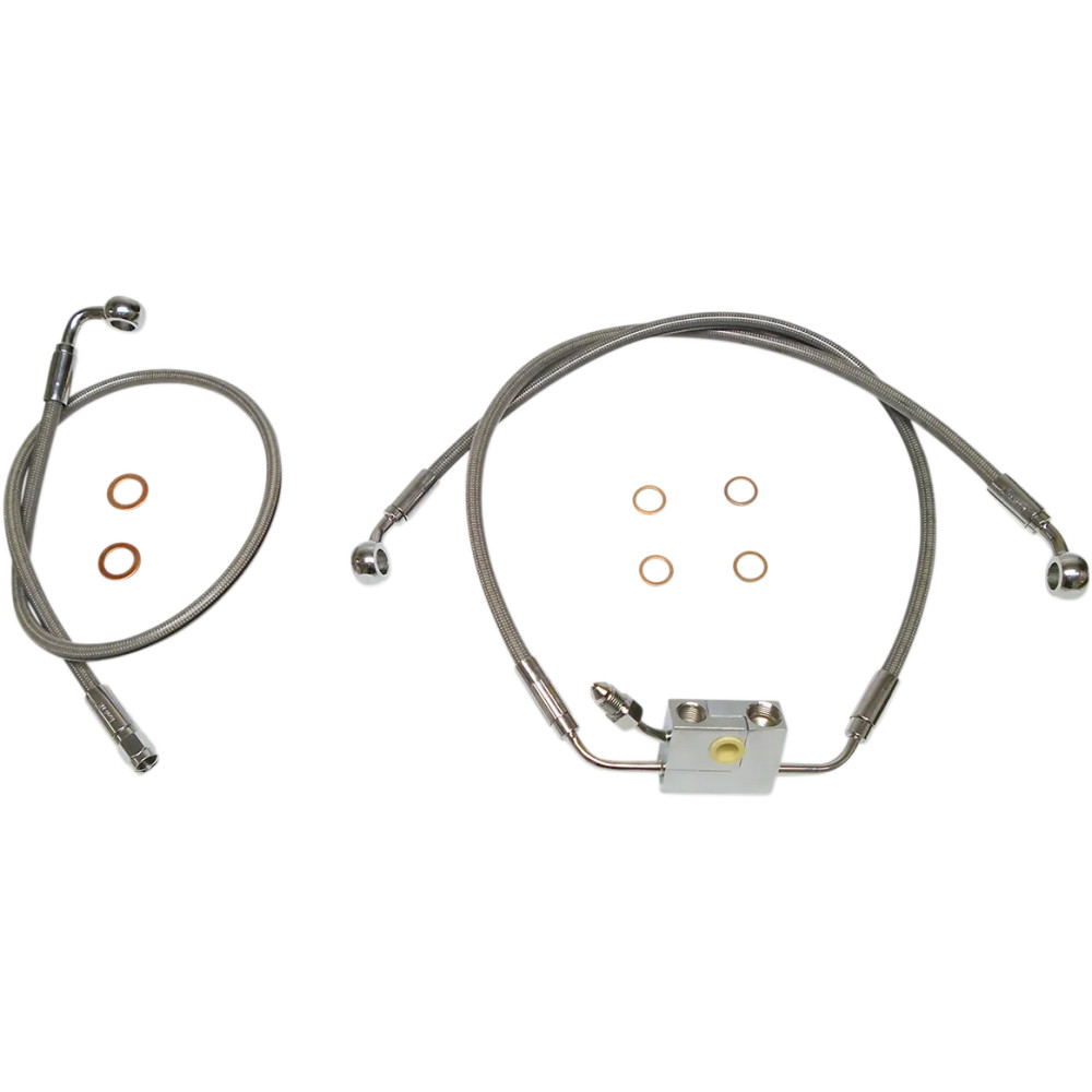 Kit de latiguillos de freno ABS XR de doble disco — 22\", 15-1/2\", delantero, cromado