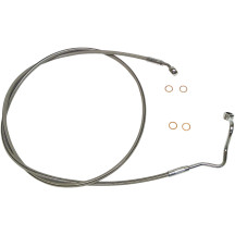 Línea de freno superior XR de acero inoxidable — 68", Sobredimensionada +4", plateado pulido, compatible con ABS
