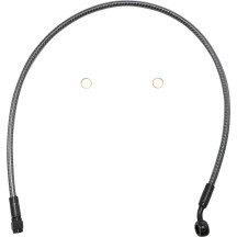 KARBONFIBR Línea de freno superior — manguera -3, 68.5 cm (27"), banjo 10 mm 35°, plateado