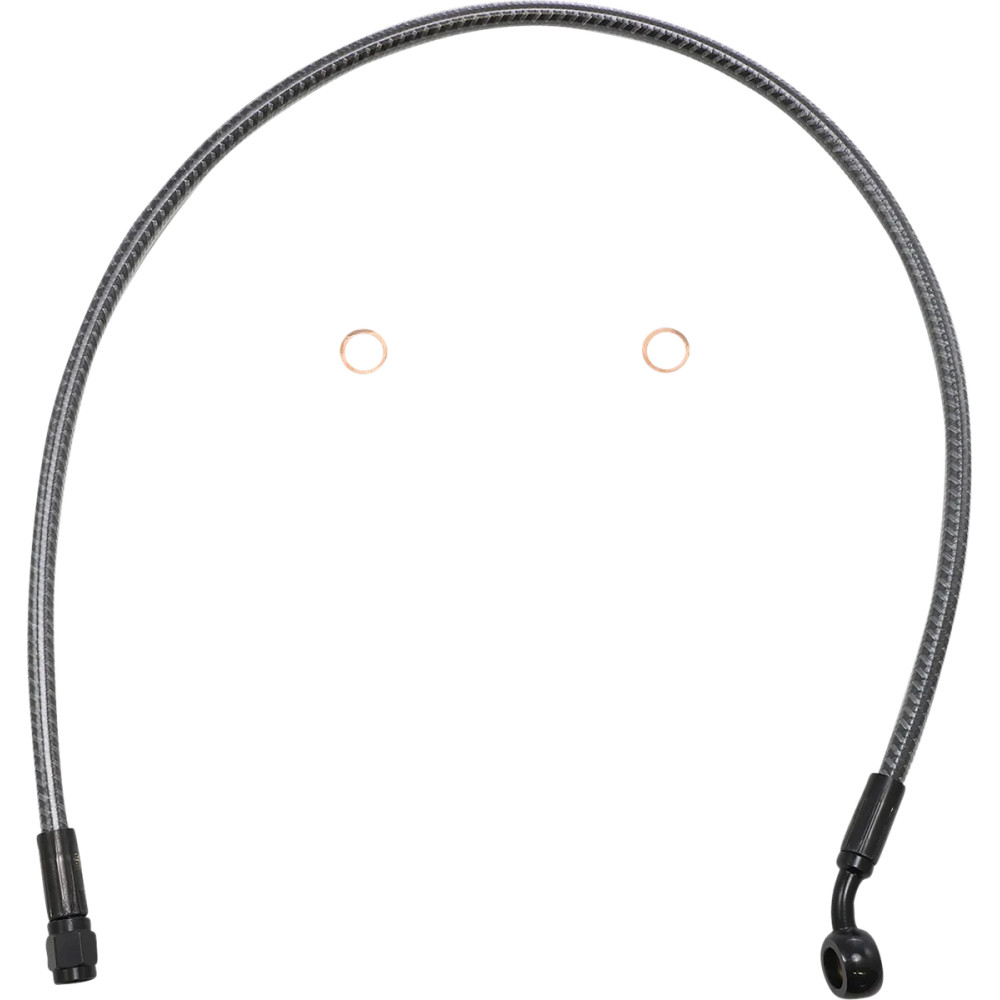 KARBONFIBR Línea de freno superior — manguera -3, 68.5 cm (27"), banjo 10 mm 35°, plateado