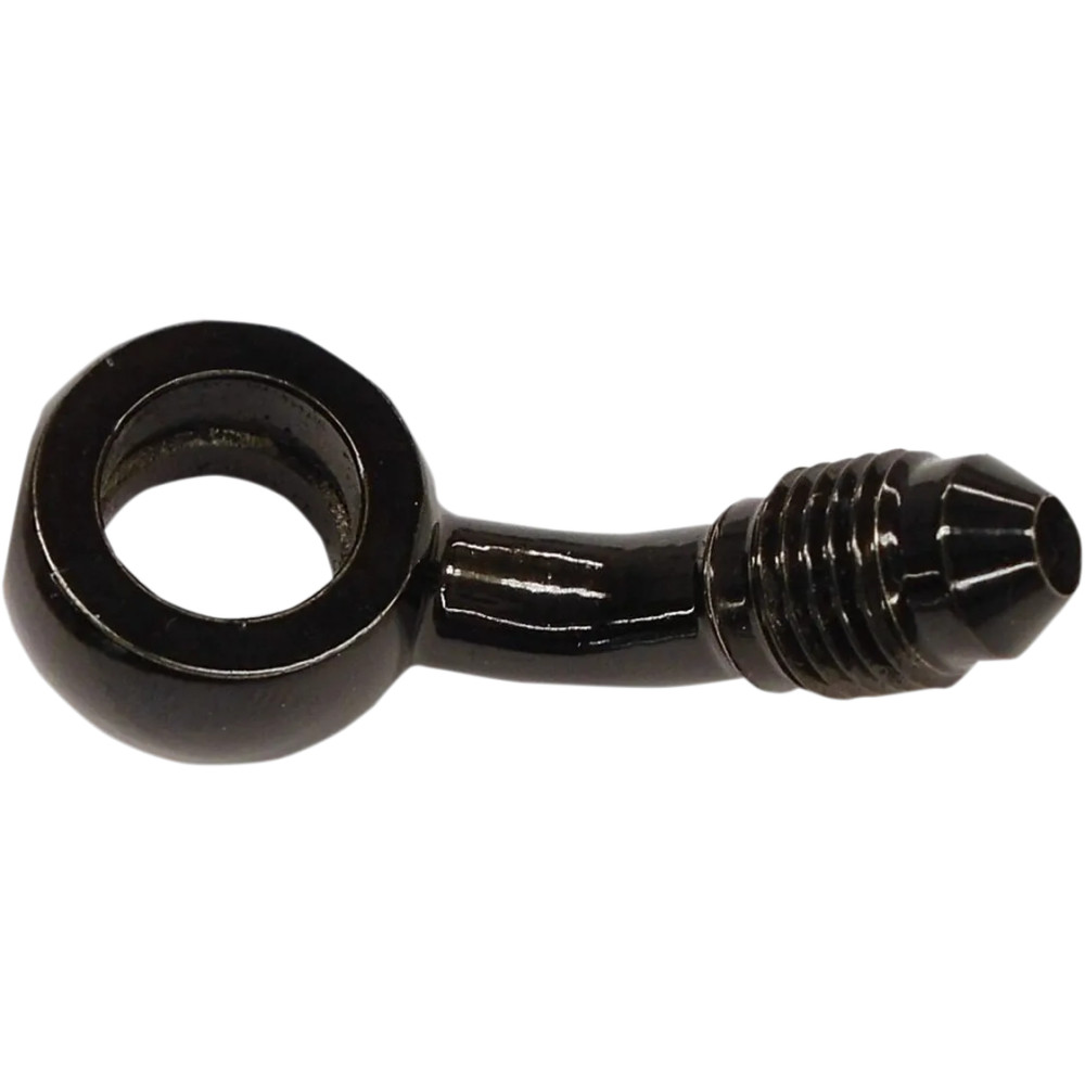 -3 AN Banjo Fitting — 3/8" (10 mm), -3 AN male, 45° bend, Black
