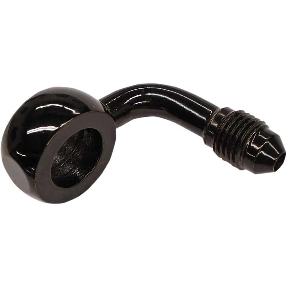 Racor banjo -3 AN — 7/16" (11,1 mm), codo 90°, negro