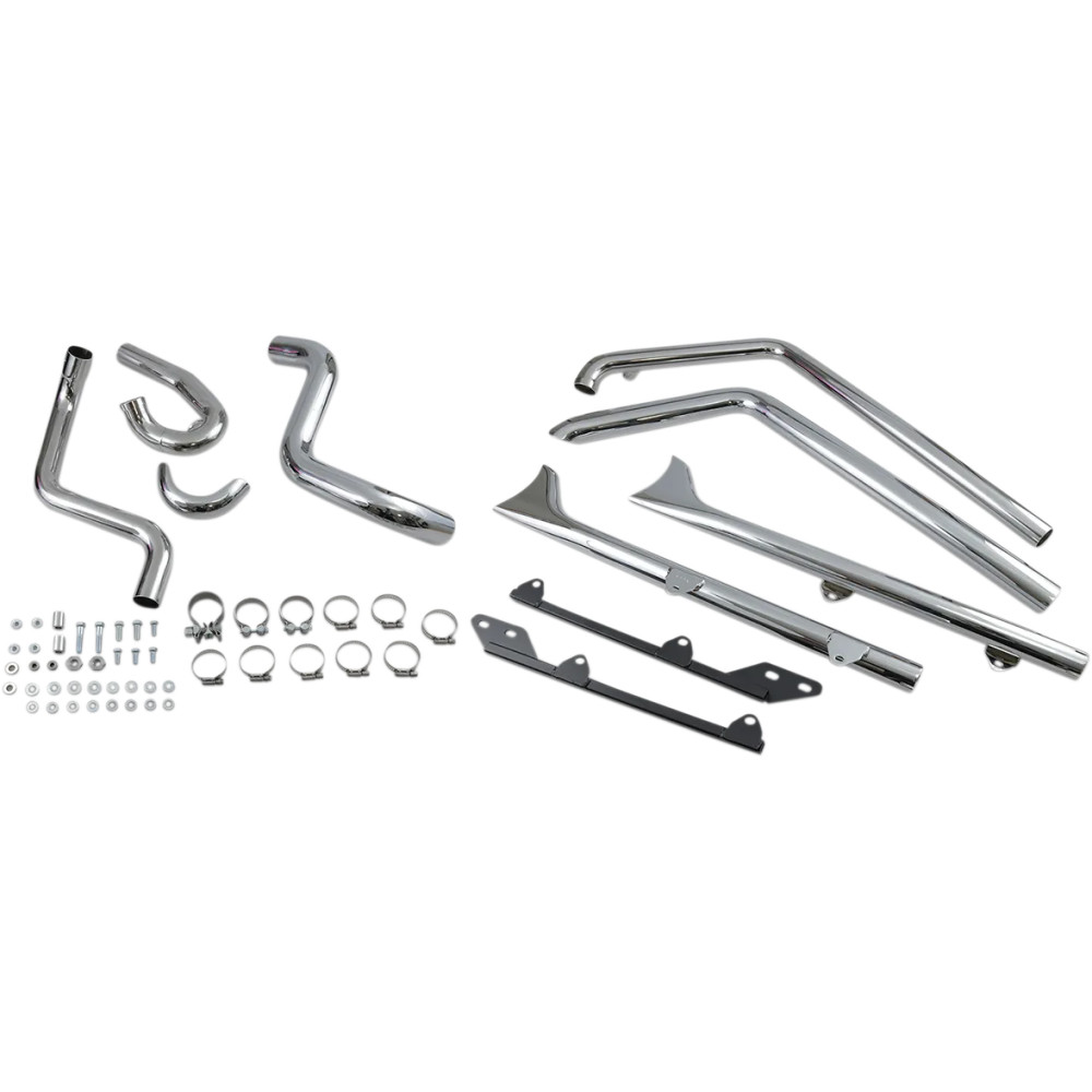Sistema de escape Duals Verdadero con silenciadores Fishtail — sin baffles
