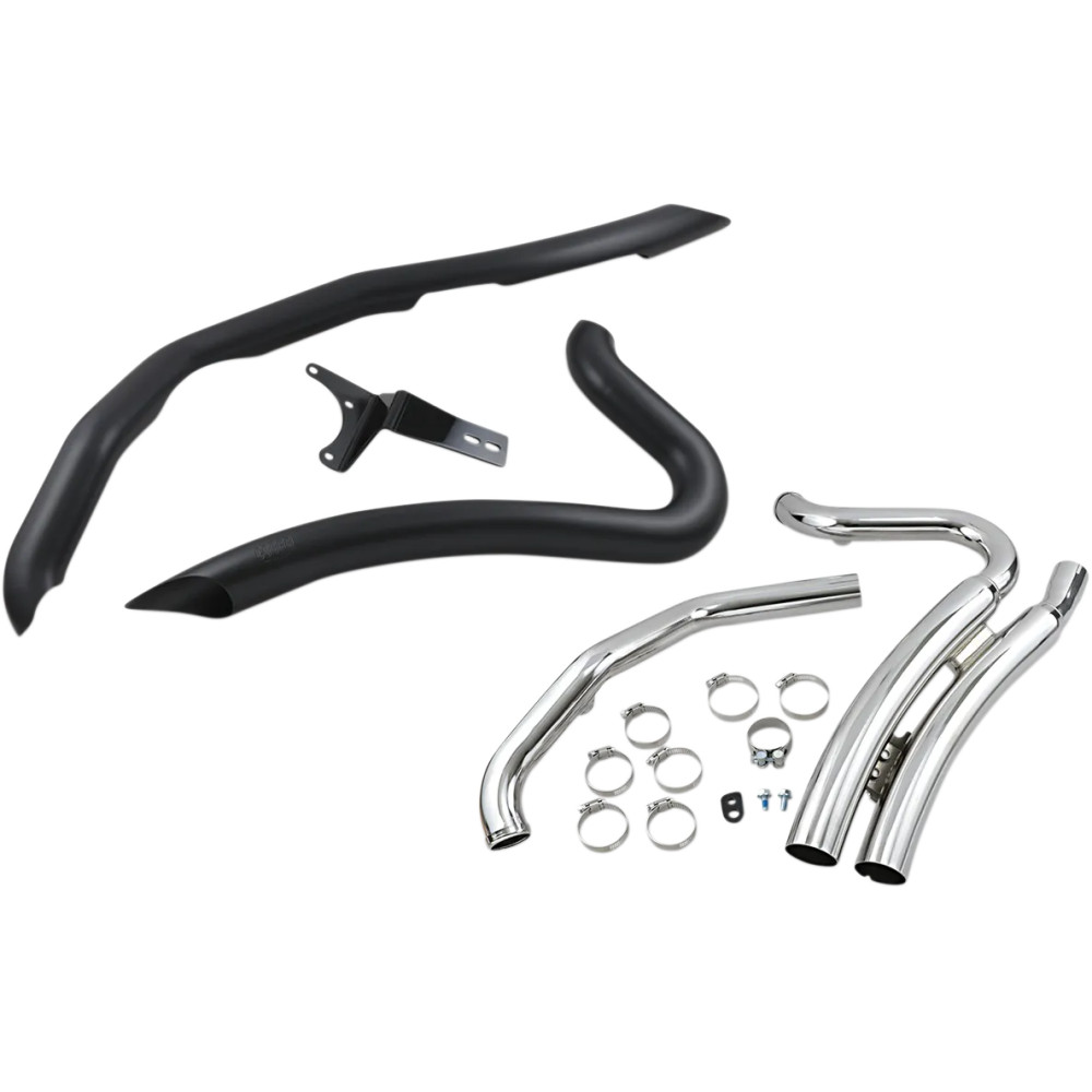 Sistema de escape corto Speedster Swept — sistema 2-por-2, Negro, Cromado
