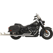 Fishtail True Dual Exhaust System — 2-1/4" muffler, 2-Into-2, chrome
