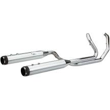 El Dorado Dual Exhaust System — 2-Into-2, 4-1/2\" mufflers, black billet end caps