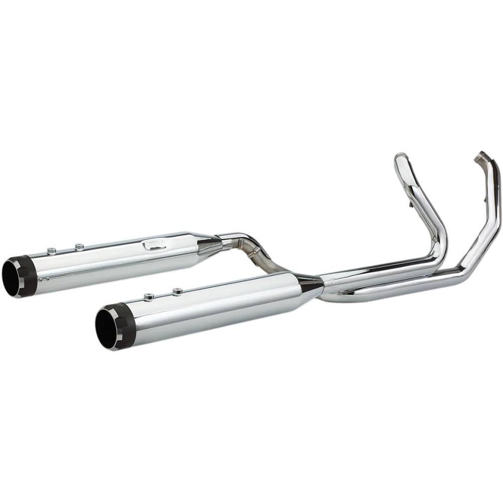 El Dorado Dual Exhaust System — 2-Into-2, 4-1/2\" mufflers, black billet end caps