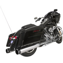 El Dorado Dual Exhaust System — 2-Into-2, 4-1/2\" mufflers, black billet end caps