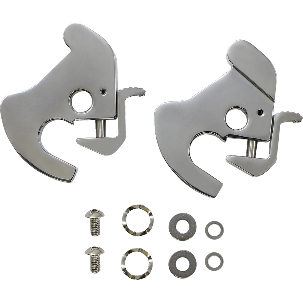Kit de pestillos desmontables — Par, Cromo, Compatible con placas laterales desmontables