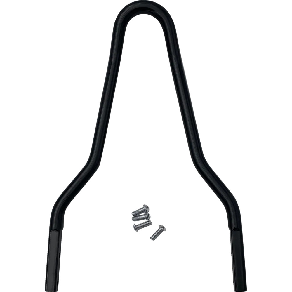 Barra sissy redonda — 10-1/8" de alto, 8-3/4" de ancho, negro brillante
