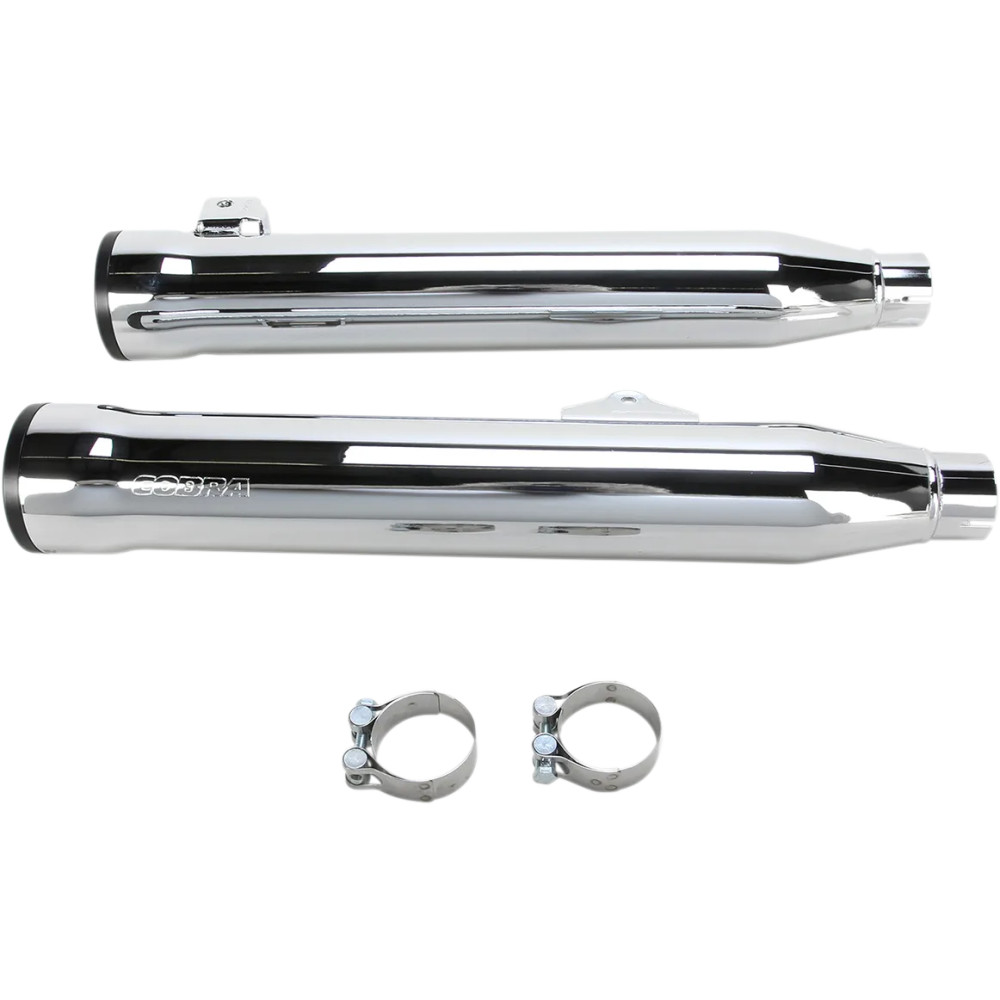 RPT 3" Slip-On Mufflers — 76.2 mm (3"), Chrome, black end cap