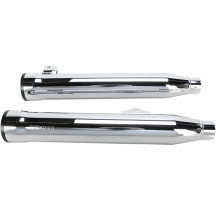RPT 3" Slip-On Mufflers — 76.2 mm (3"), Chrome, black end cap