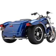 Silenciadores Slip-On RPT — para Harley-Davidson Freewheeler, cuerpo 3,75 pulg. que se abre a 4 pulg., cromo con puntas negras