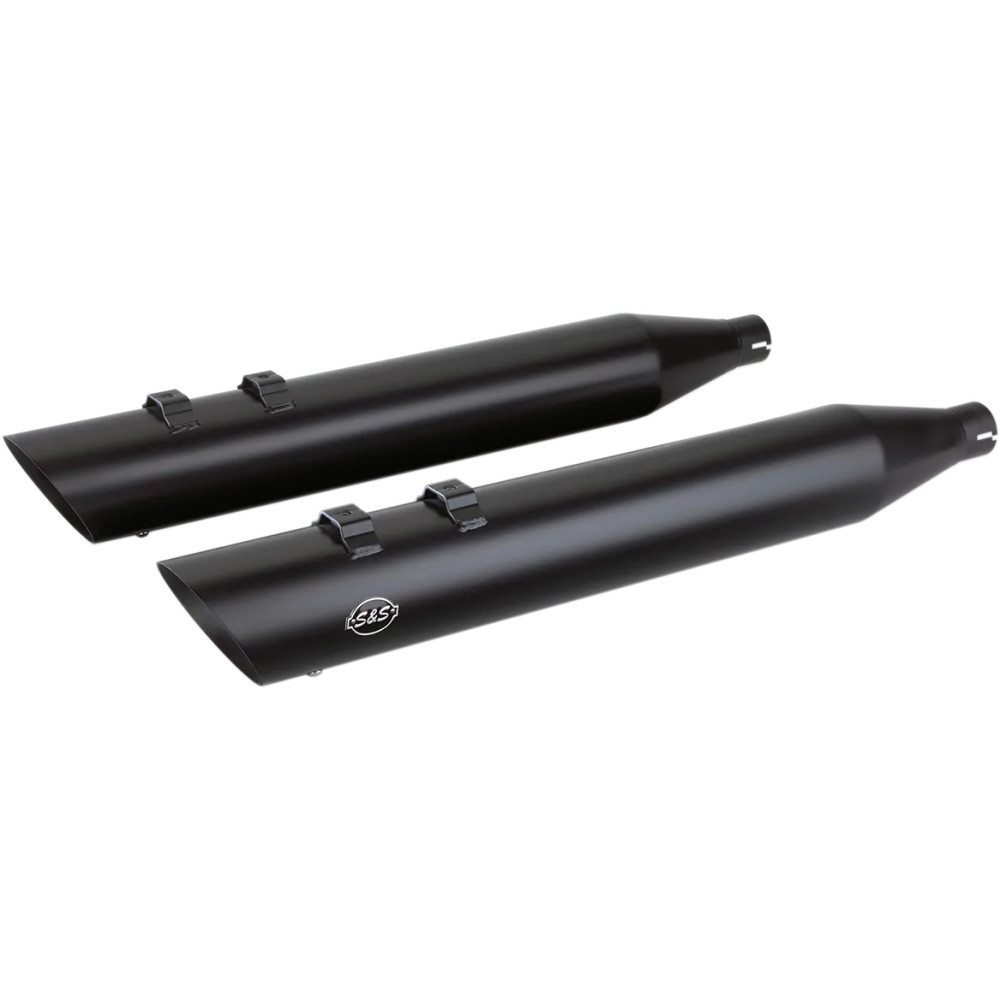 Slash Cut Slip-On Mufflers — 4" outer diameter, ceramic black
