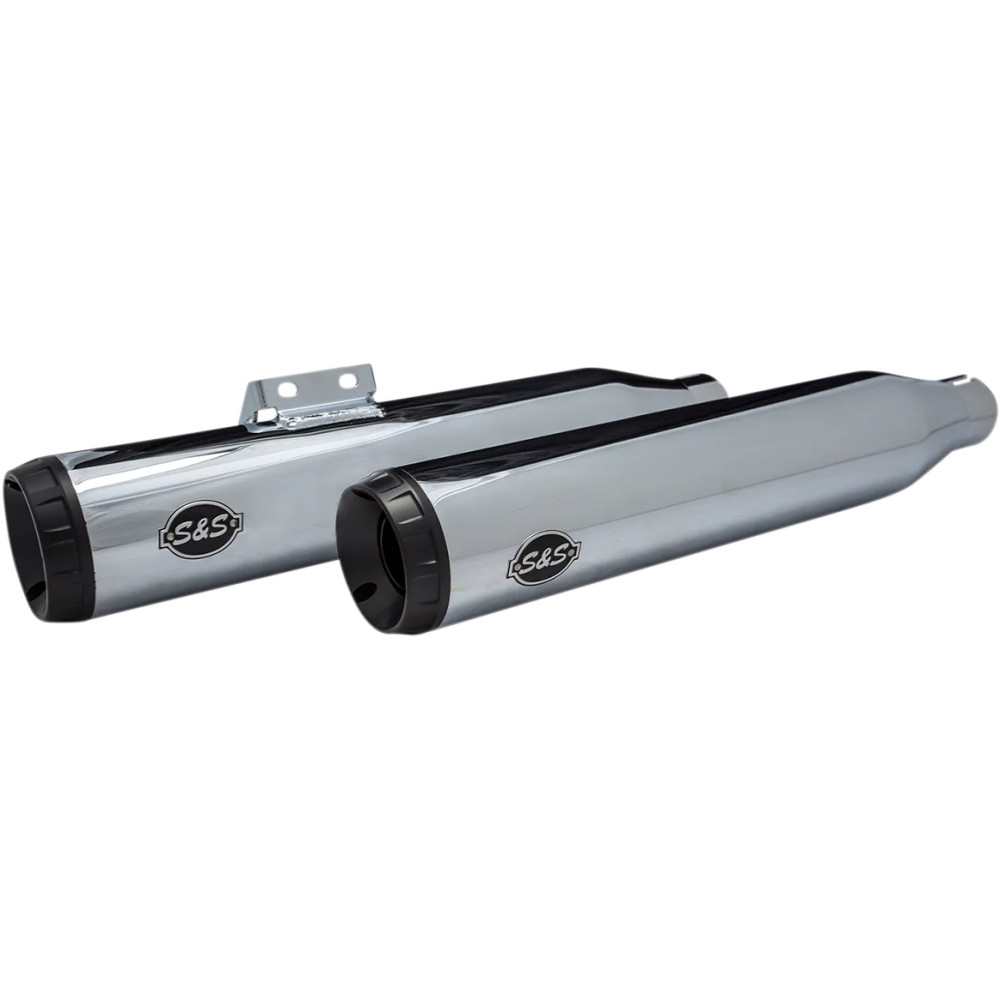 Grand National Race Slip-On Mufflers — Slip-On, Chrome finish, Black end cap