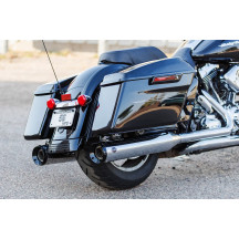 4-1/2\" GNX Slip-On Mufflers — Tuxedo black end caps, chrome finish