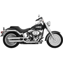Twin Slash 3" Slip-On Mufflers — Slash-Cut end caps, Chrome