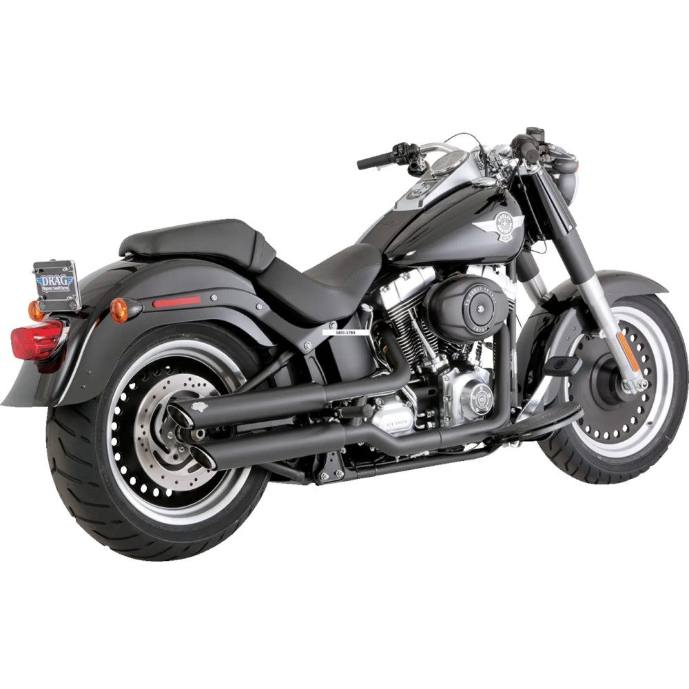 Twin Slash 3" Slip-On Mufflers — 3" outer diameter, Black