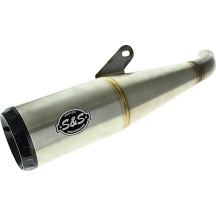 Grand National Slip-On Muffler — Slip-On, Brushed stainless steel