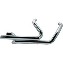 Colectores Duales Power Tune® — sistema 2-en-2, acero inoxidable, acabado cromado, compatibles con silenciosos OEM '95–'16