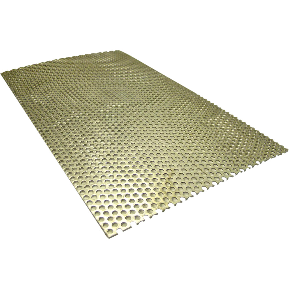 Lámina perforada universal para deflector de escape — 25.5 cm × 15 cm, acero inoxidable