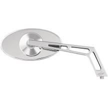 Espejo de aluminio billet — cabeza 5" x 2-1/2", vástago 6-1/2", cromado