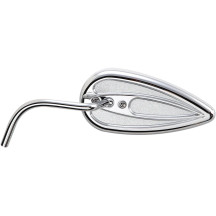 Espejo en lágrima con vástago de acero — 6-3/8" ancho x 3" alto, vástago 5", cromo